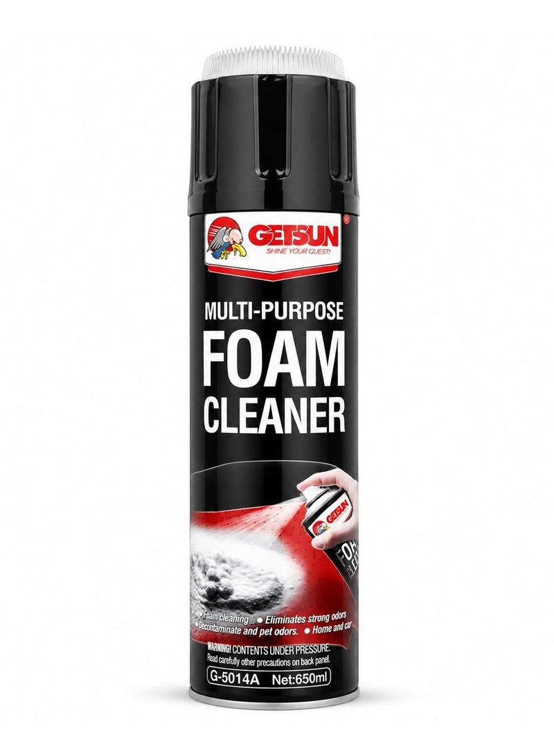 Getsun Multi-Purpose Foam Cleaner for Fabric, Deep Cleaning Interior & Exterior Car & Home 650ml - Image 1