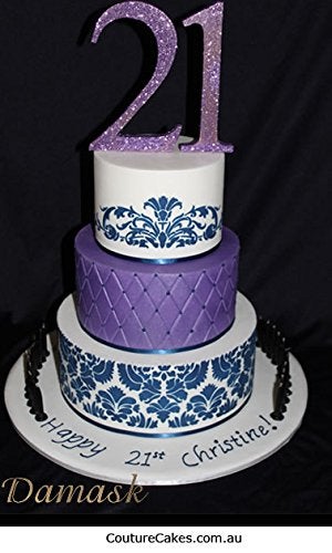 Designer Stencils C335 Turn of The Century Cake Stencil Side, Beige/Semi-Transparent - Image 4