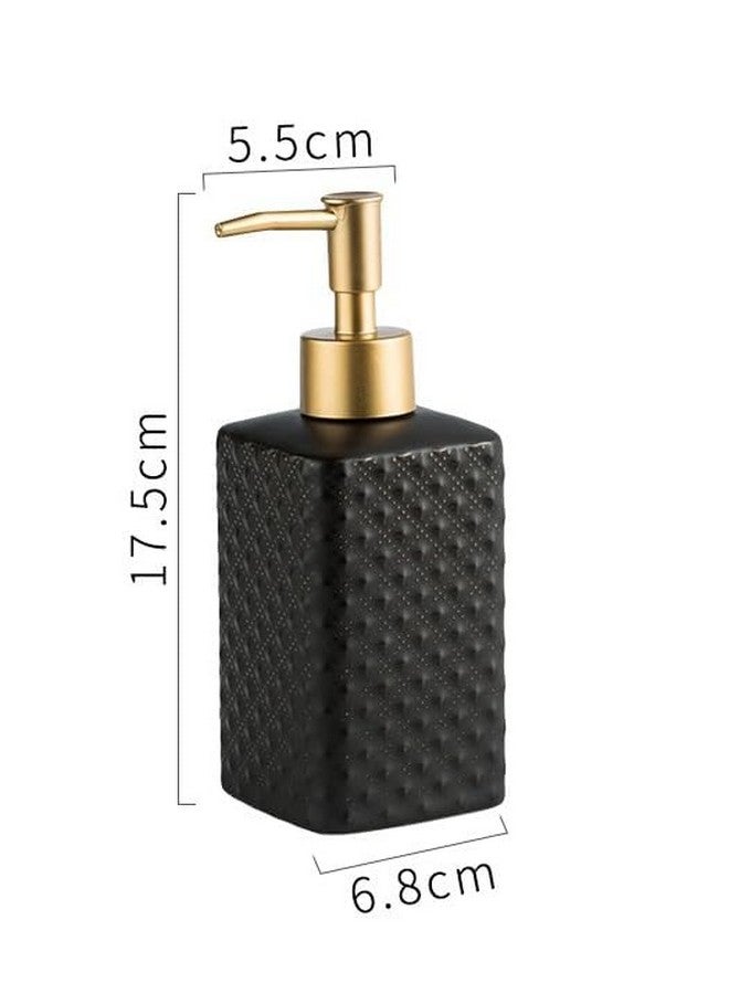 Kuber Industries Bathroom Accessories Set | Ceramic Bathroom Tooth Brush Holder | Bathroom Soap Holder Dish | Kitchen Soap Dispenser 330 ML | Water Cup 330 ML | ZX062BK-4T | Set of 4 | Black - Image 2