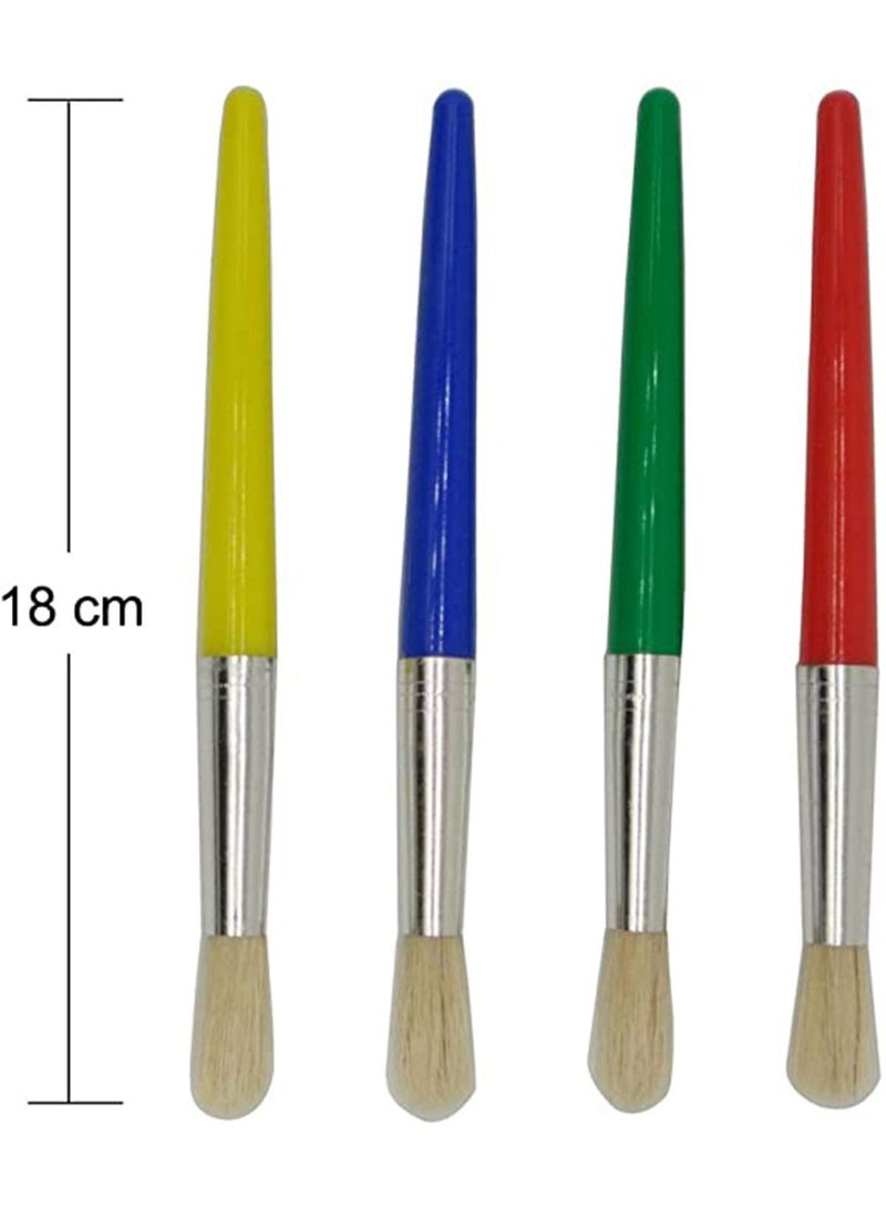 دوركو فرشات الطلاء للأطفال 8 قطع أكواب الطلاء الدليل على التسرب وفرشات الطلاء للأطفال فرشات الطلاء للأطفال الملونة المختلفة - Image 3