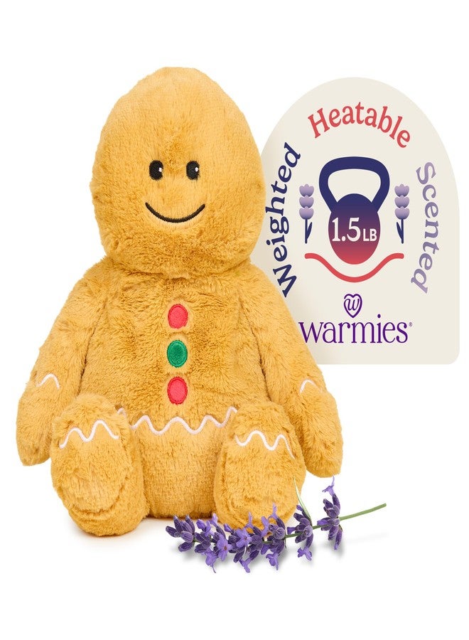 warmies Microwavable & Weighted Stuffed Animals, Gingerbread Boy - Heated Stuffed Animal Plushie for Warmth & Comfort - Cute Soft Plush Toys for Adults & Children (Boys, Girls, Babies & Toddlers) - Image 1