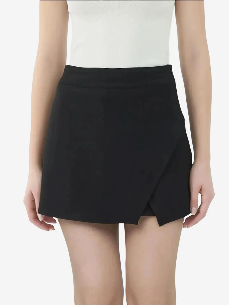 Hiccup Black High Waist Mini Skorts for Women | Best Price UAE