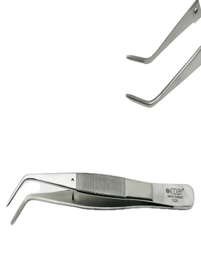 ADDLER DENTAL TWEEZERS, LINE SERRATED/FINE/STAINLESS STEEL 150MM. LIFE TIME ANTI RUSTING WARRANTY. - Image 1