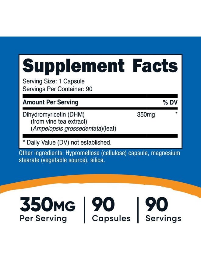Nutricost كبسولات دihydromyricetin (DHM) (350 ملغ، 90 كبسولة) - نباتية، غير معدلة وراثيًا، 90 حصة - Image 2
