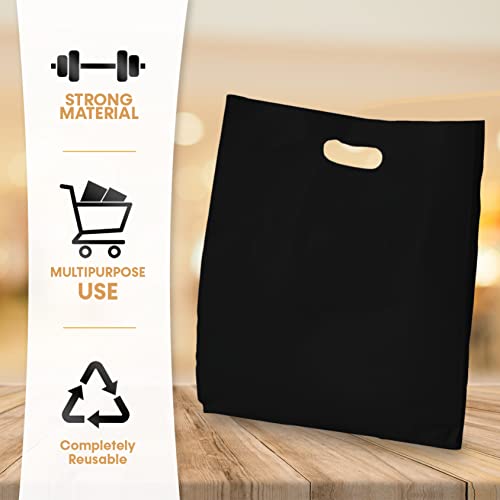 Bags4U BLACK PLASTIC MERCHANDISE STORE BAGS, different sizes 9"x12", 12"x15", 15"x18" PACKS of 100/200/500 Retail Product Bags I 100% Recyclable (200, 15"x18) - Image 4