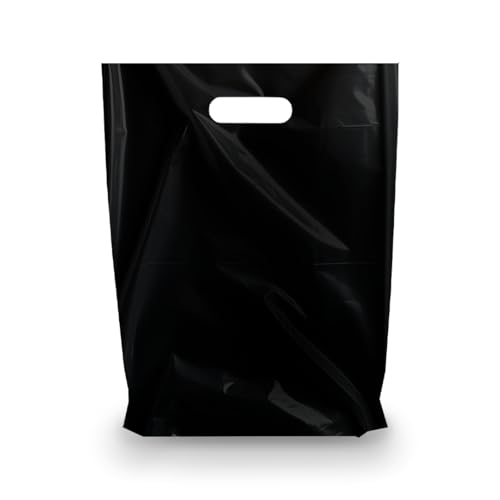 Bags4U BLACK PLASTIC MERCHANDISE STORE BAGS, different sizes 9"x12", 12"x15", 15"x18" PACKS of 100/200/500 Retail Product Bags I 100% Recyclable (200, 15"x18) - Image 1