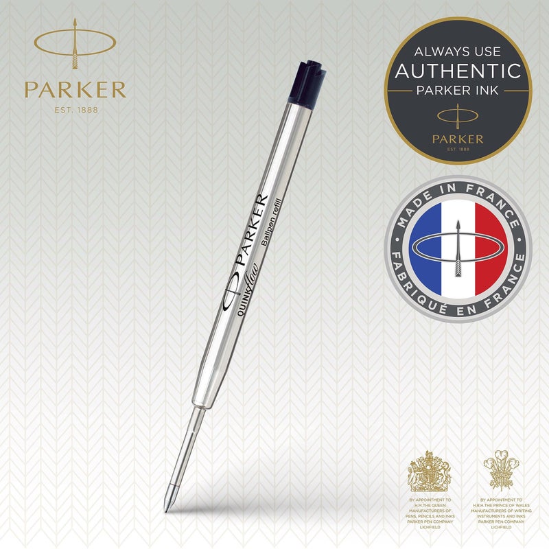 PARKER QUINKflow Ballpoint Pen Ink Refills, Medium Tip, Black, 3 Count - Image 2