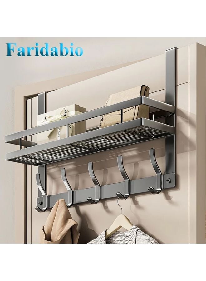 Heavy Duty Metal Door Organizer With 6 Hooks Space Saving Over Door Storage Rack Easy Installation - Image 2