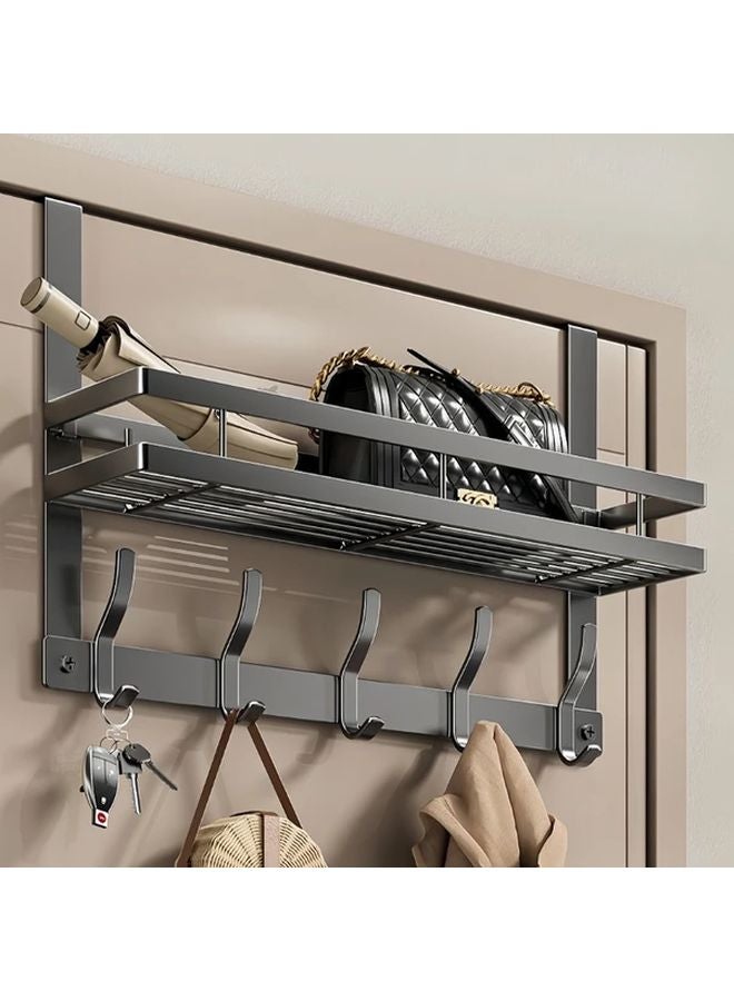 Heavy Duty Metal Door Organizer With 6 Hooks Space Saving Over Door Storage Rack Easy Installation - Image 3