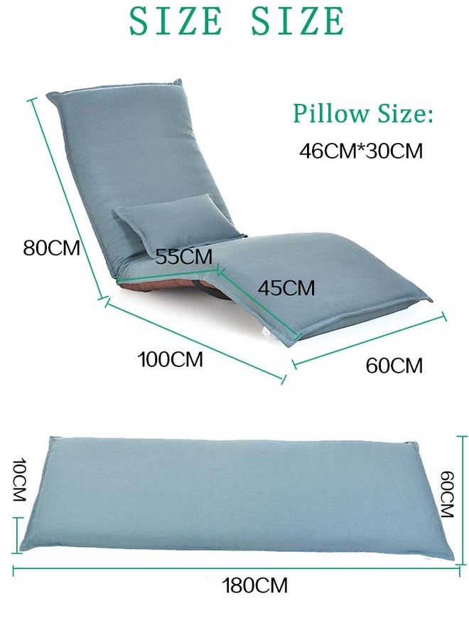 MLADEN - Foldable Lazy Sofa 5-Position Adjustable Floor Chair with Back Support Sleeper Bed Floor Gaming Sofa Couch for Meditating Reading (Brown) - Image 1