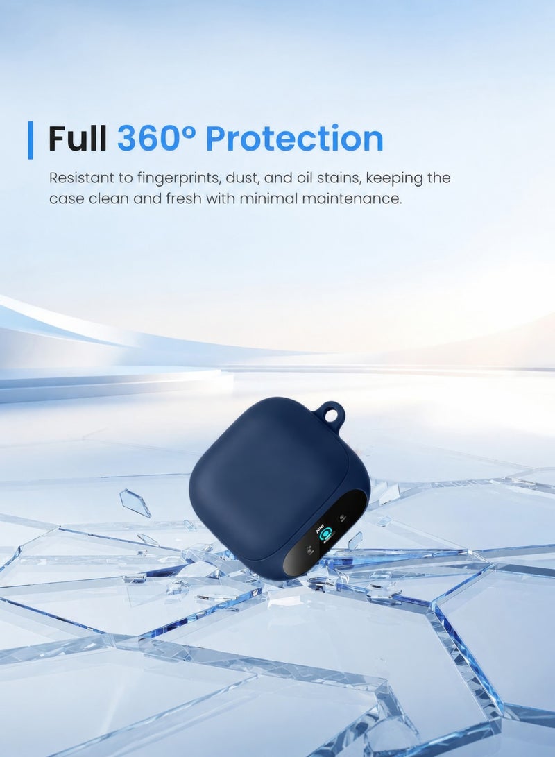 سجيت غطاء حقيبة Liberty 5 Pro مع مجموعة التنظيف، غطاء واقي من السيليكون الناعم لسماعات Anker ساوند كور Liberty 5 Pro للنساء والرجال، ملحقات حقيبة Liberty 5 Pro مع حلقة مفاتيح (أزرق) - Image 5