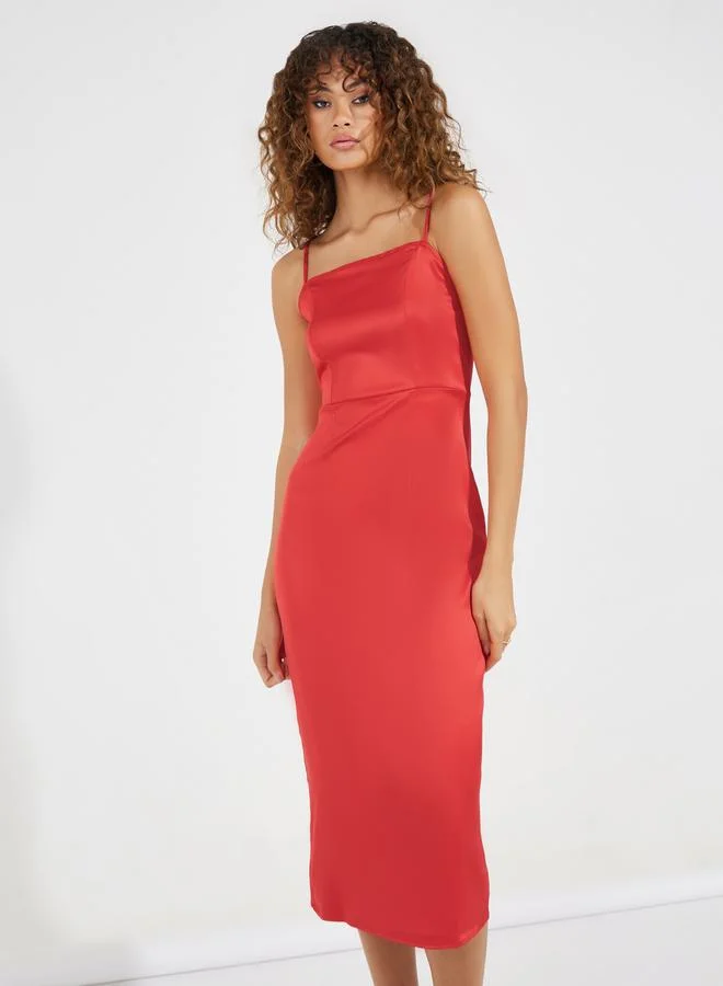 Styli Satin Midi Dress