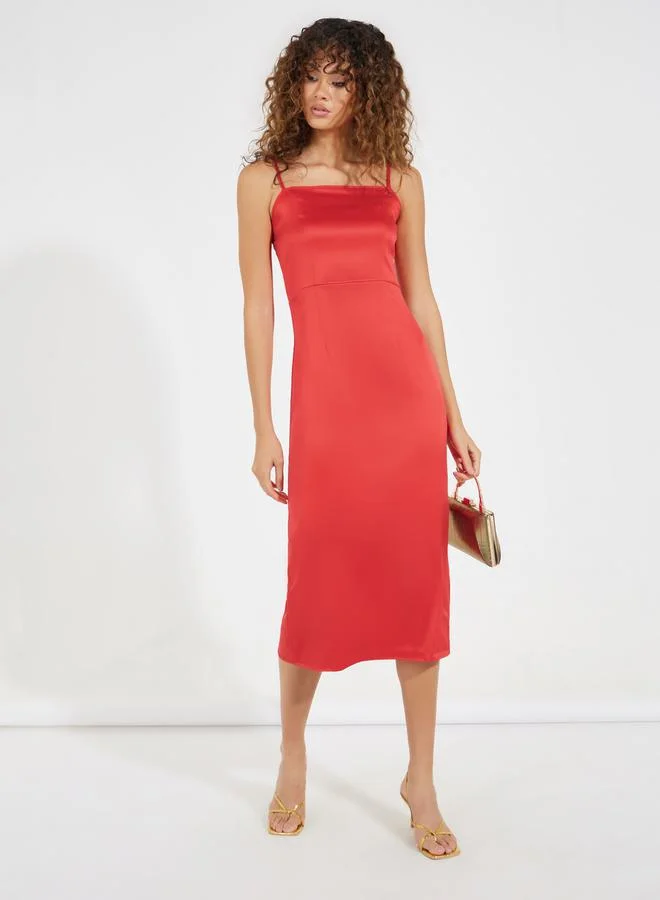 Styli Satin Midi Dress