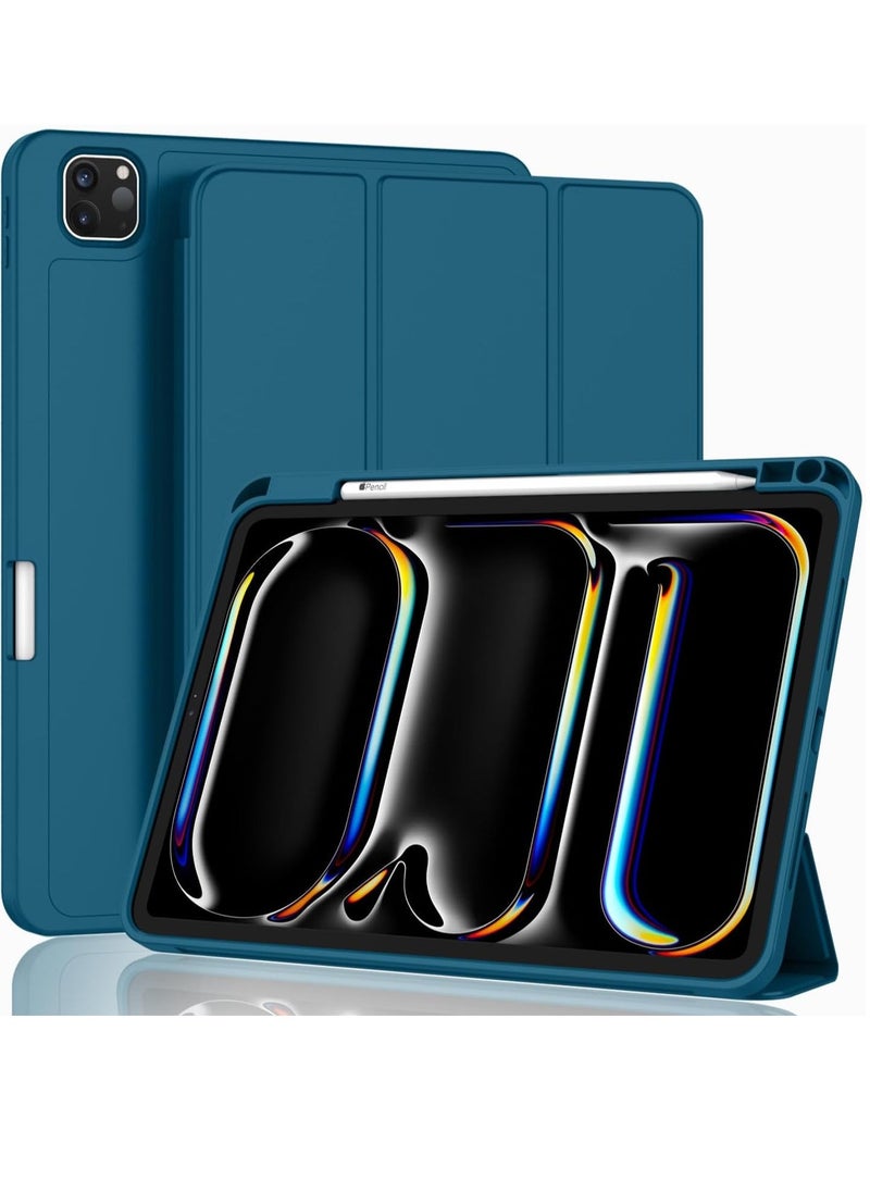 IAF 2024 iPad Pro 11" Case (M4, 6th Gen) - Smart Case with Pencil Holder, Touch ID Support, Auto Wake/Sleep Function (Teal) - Image 1