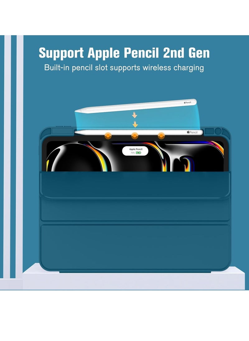 IAF 2024 iPad Pro 11" Case (M4, 6th Gen) - Smart Case with Pencil Holder, Touch ID Support, Auto Wake/Sleep Function (Teal) - Image 2
