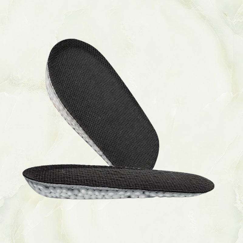1 Pair of 1.5cm Men Heightening Insole Absorption Anti- Silicone Half Insoles Height Increase Shoes Pad Black - Image 1