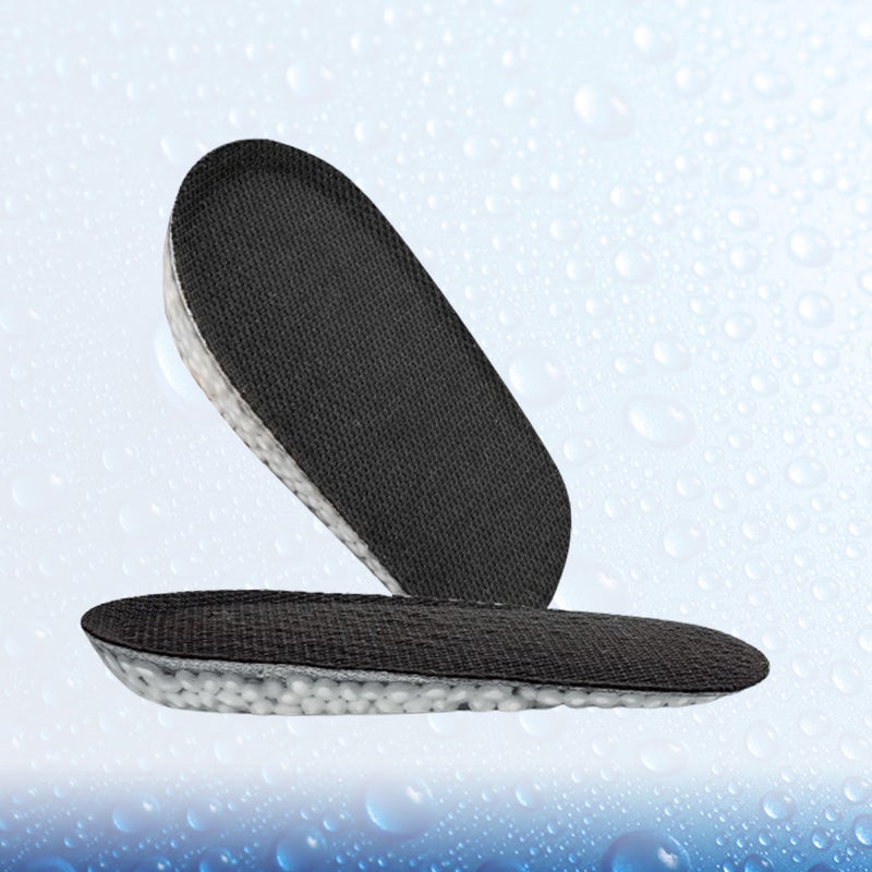 1 Pair of 1.5cm Men Heightening Insole Absorption Anti- Silicone Half Insoles Height Increase Shoes Pad Black - Image 5