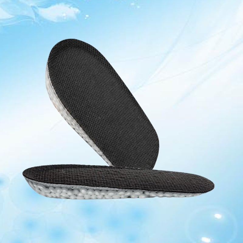 1 Pair of 1.5cm Men Heightening Insole Absorption Anti- Silicone Half Insoles Height Increase Shoes Pad Black - Image 3