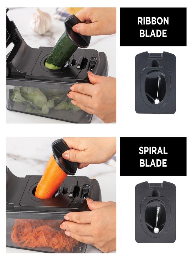 كوك ويذ كولرز قطاعة خضراوات متعددة الوظائف من كوك وذ كلر - قطاعة خضراوات متعددة الاستخدامات 11 في 1 مع وعاء - قطاعة طعام لتقطيع الخضراوات إلى مكعبات، وفرم، وشرائح، وتقطيعها إلى شرائح رفيعة، وتقطيعها إلى شرائح حلزونية، لون أسود - Image 5