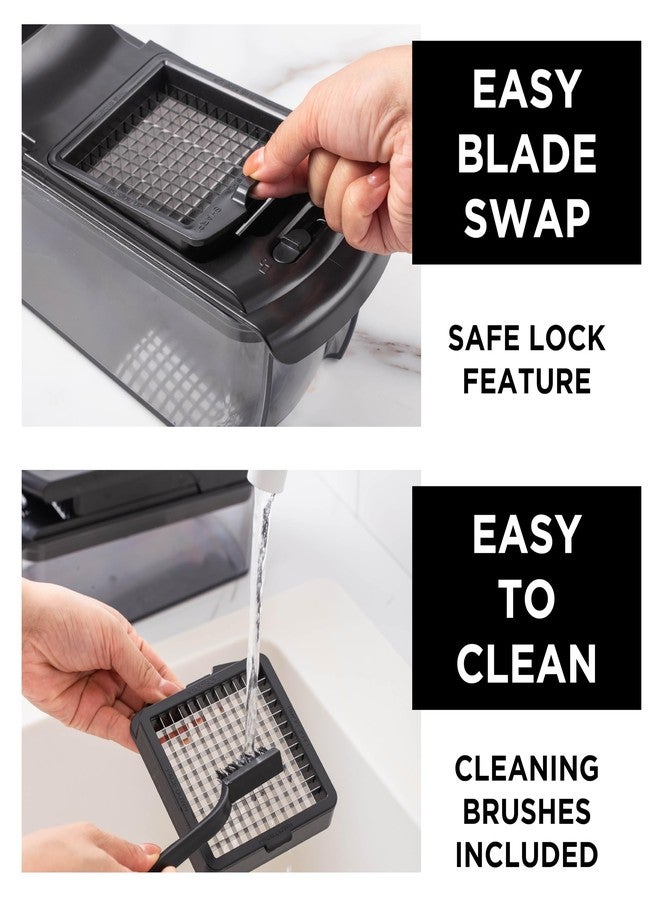 كوك ويذ كولرز قطاعة خضراوات متعددة الوظائف من كوك وذ كلر - قطاعة خضراوات متعددة الاستخدامات 11 في 1 مع وعاء - قطاعة طعام لتقطيع الخضراوات إلى مكعبات، وفرم، وشرائح، وتقطيعها إلى شرائح رفيعة، وتقطيعها إلى شرائح حلزونية، لون أسود - Image 3