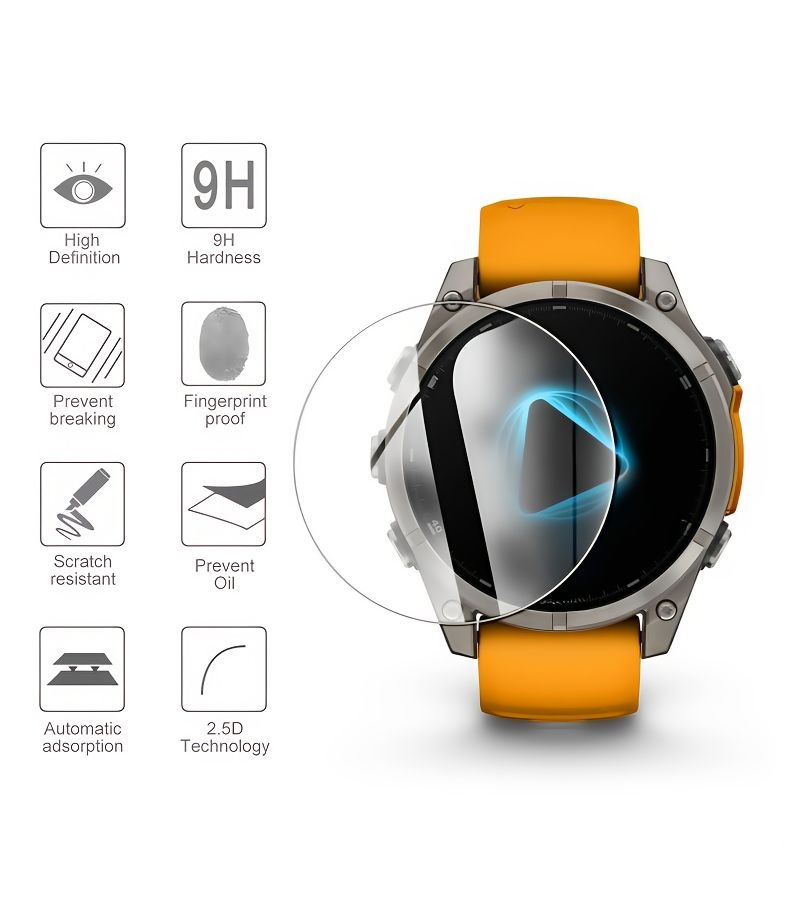 Tempered Glass Screen Protector 2pcs for Fenix 7S 42mm Scratch Proof - Image 3