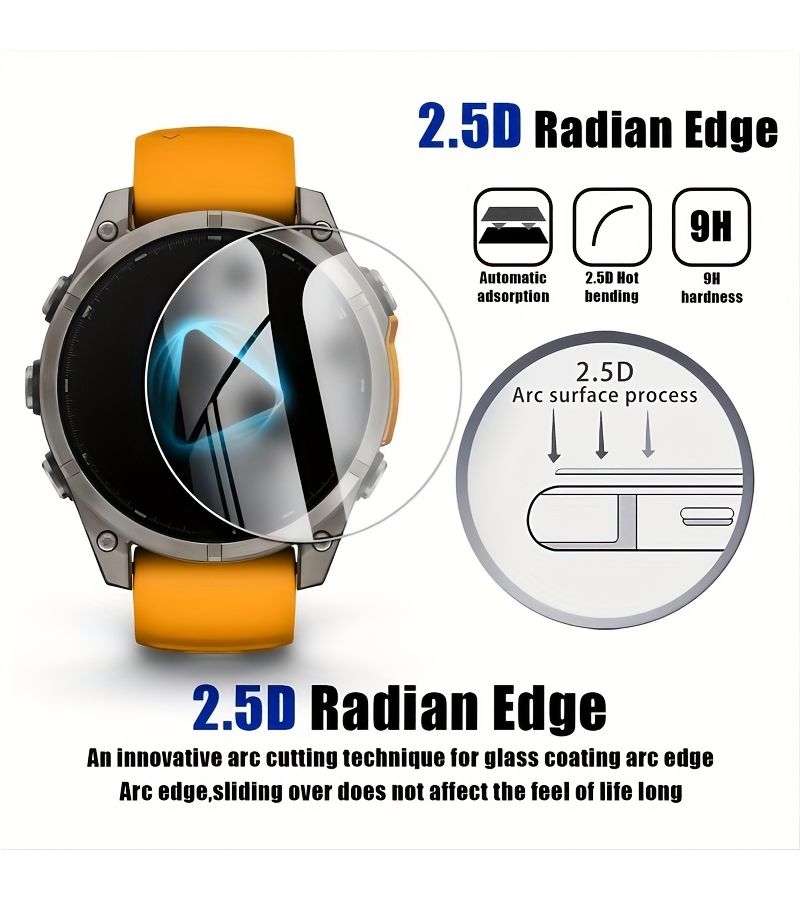 Tempered Glass Screen Protector 2pcs for Fenix 7S 42mm Scratch Proof - Image 4