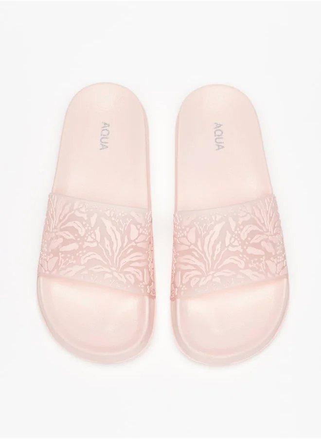Aqua Women's Printed Slip-On Slides