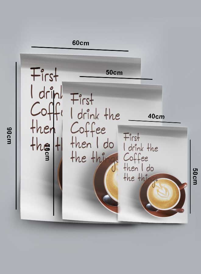 لوحة بوستر ديكور لوحة بدون فريم مع أربع قطع منفصلة من اللاصق ذو الوجهين تصميم أولا أشرب القهوة غرفة النوم غرفة المعيشة وديكور المكتب - Image 4