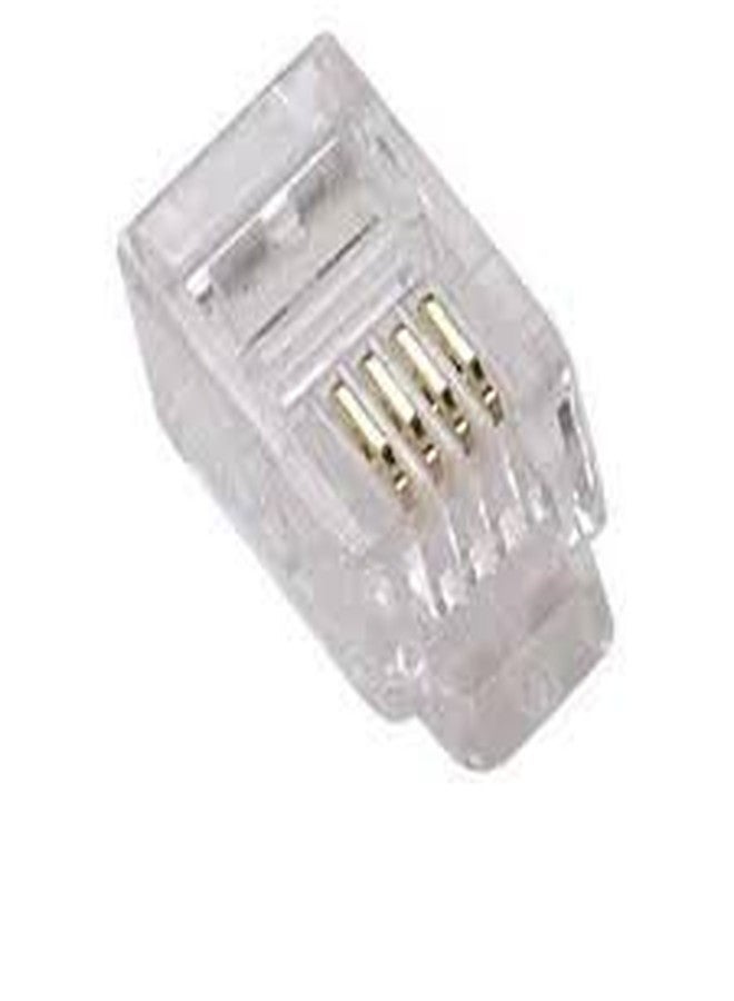 UbiGear 100 Pcs CAT3 RJ11 6P4C Telephone End Modular Plug Connector - Image 1