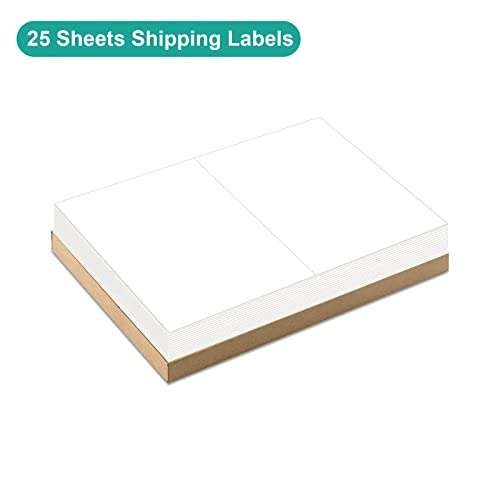 MFLABEL Half Sheet Shipping Labels - 8.5" x 5.5" Adhesive Packaging Labels for Laser & Inkjet Printers, 100 Self-Adhesive Stickers (25 Sheets) for Boxes, Mail, FBA & DIY Projects - Image 3