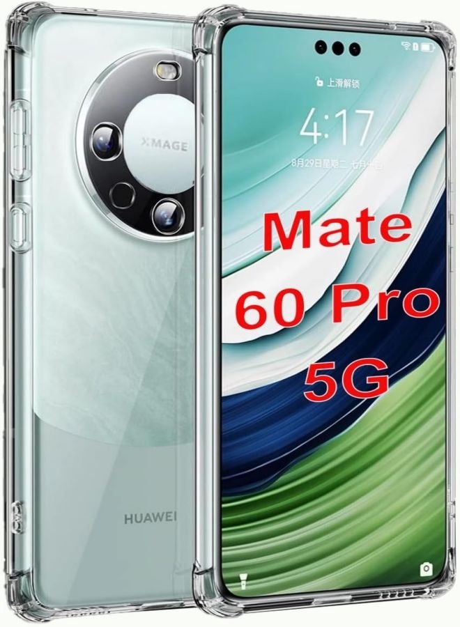 ESCASE Transparent Four Corner Drop-Proof Phone Case For Huawei Mate60Pro TPU Shockproof Protective Cover - Image 1