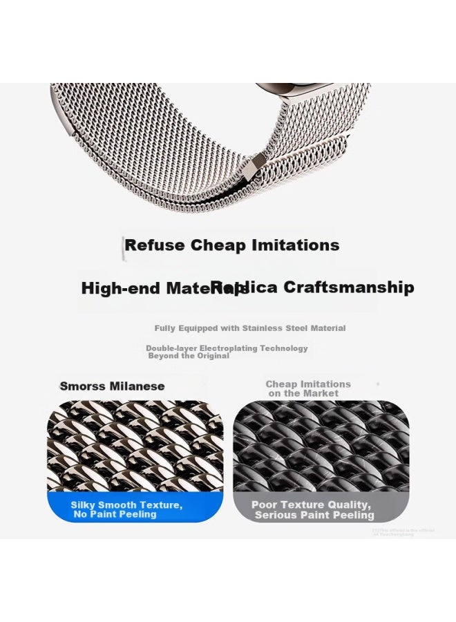 Smorss Milan Magnetic Strap For Xiaomi Mi Band 9 Pro/8 Pro Redmi Watch 5/4 Magnetic Milanese Watch Band Replacement Metal Black For Men And Women - Image 2