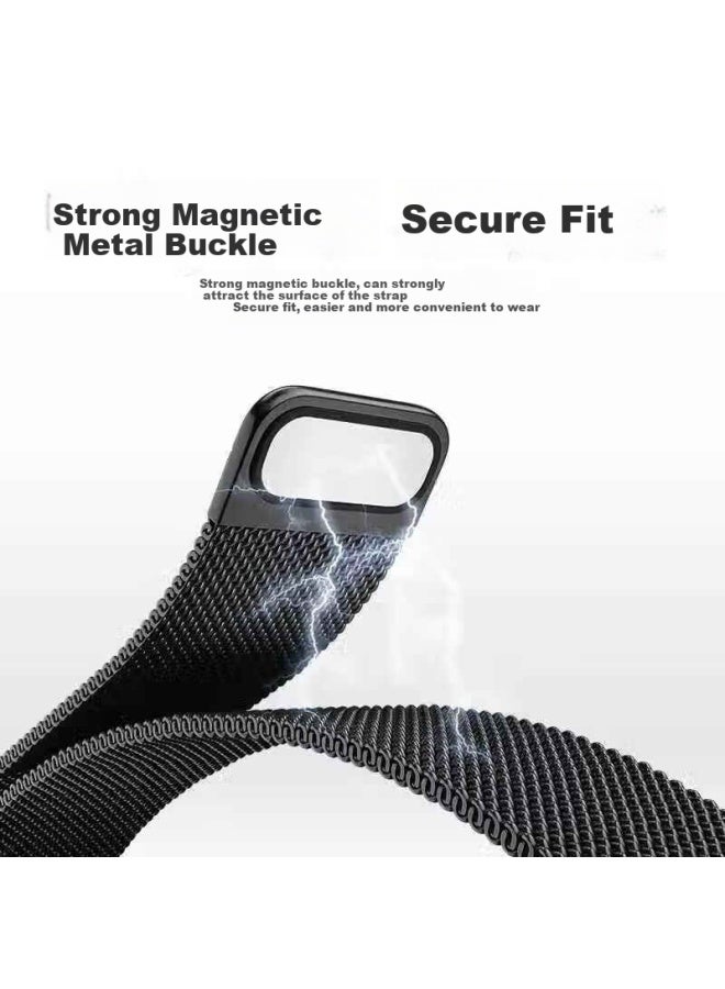 Smorss Milan Magnetic Strap For Xiaomi Mi Band 9 Pro/8 Pro Redmi Watch 5/4 Magnetic Milanese Watch Band Replacement Metal Black For Men And Women - Image 5