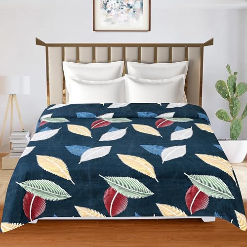 la' amour Super Premium Quilt Cover Double Bed with Zipper Blanket Cover/rajai Cover/Comforter Cover/Duvet Cover King Size Soft Cotton Breathable Skin Friendly Stuff 90x100 Inches, White Green Leaf - Image 2