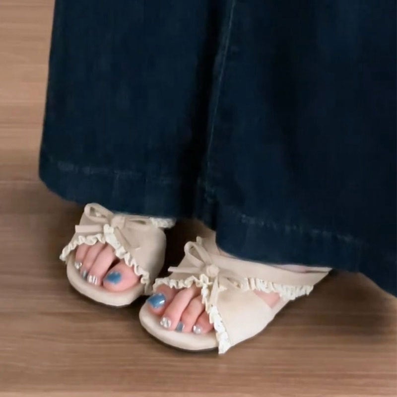 Women's Bowknot Lace Espadrille Slippers - Image 3