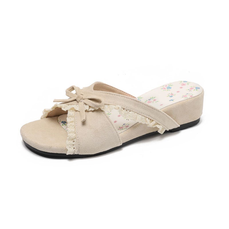 Women's Bowknot Lace Espadrille Slippers - Image 5