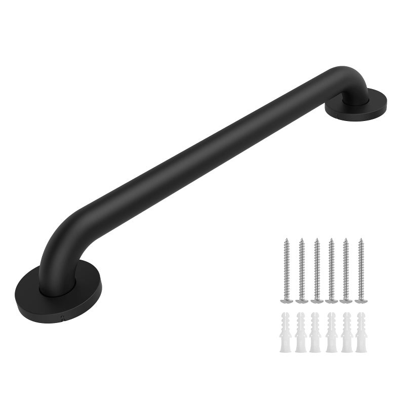 Raemnaky Safety Shower Grab Bars for Seniors Stainless Steel Anti Slip Shower Handle ADA Compliant Hand Rails Holds up to 500 LBS Grab Bars for Elderly for Wall Black 18 Inches - Image 2
