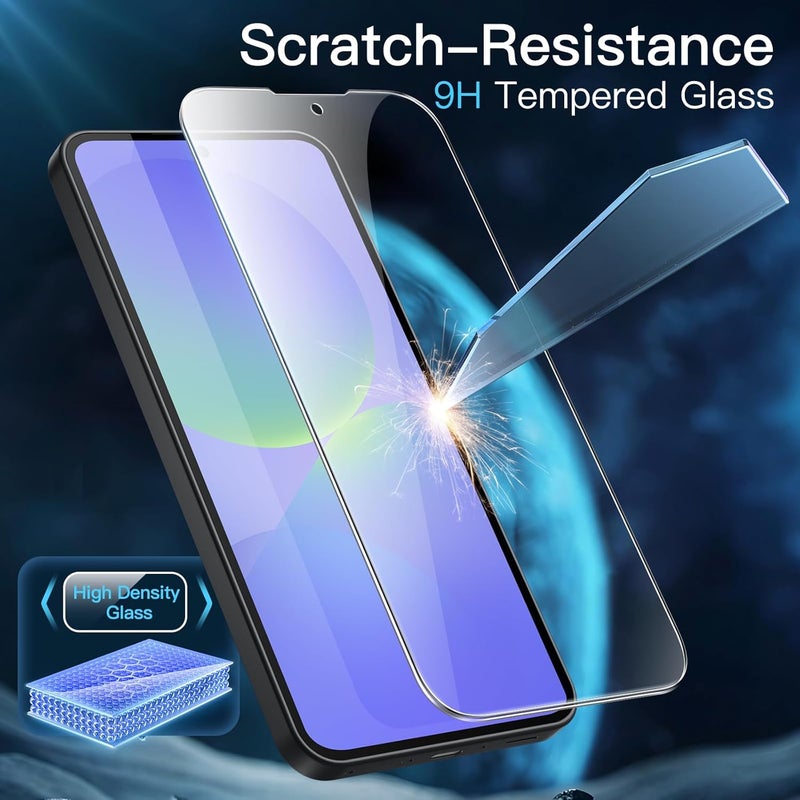 Jetech 3 In 1 Matte Case For Samsung Galaxy A36 5G With 2-Pack Tempered Glass Screen Protector, Translucent Frosted Shockproof Phone Cover With Camera Protection Black - Image 5