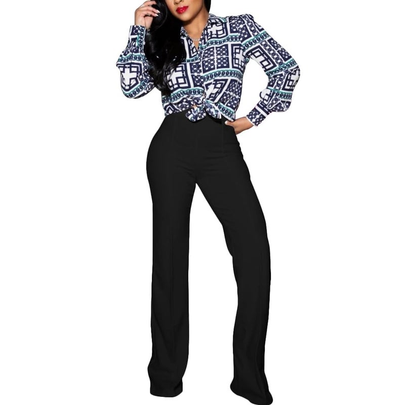 PINSV Women's High Waisted Stretchy Bootcut Pull On Dress Pants Casual Work Pants 3257 Black M - Image 4