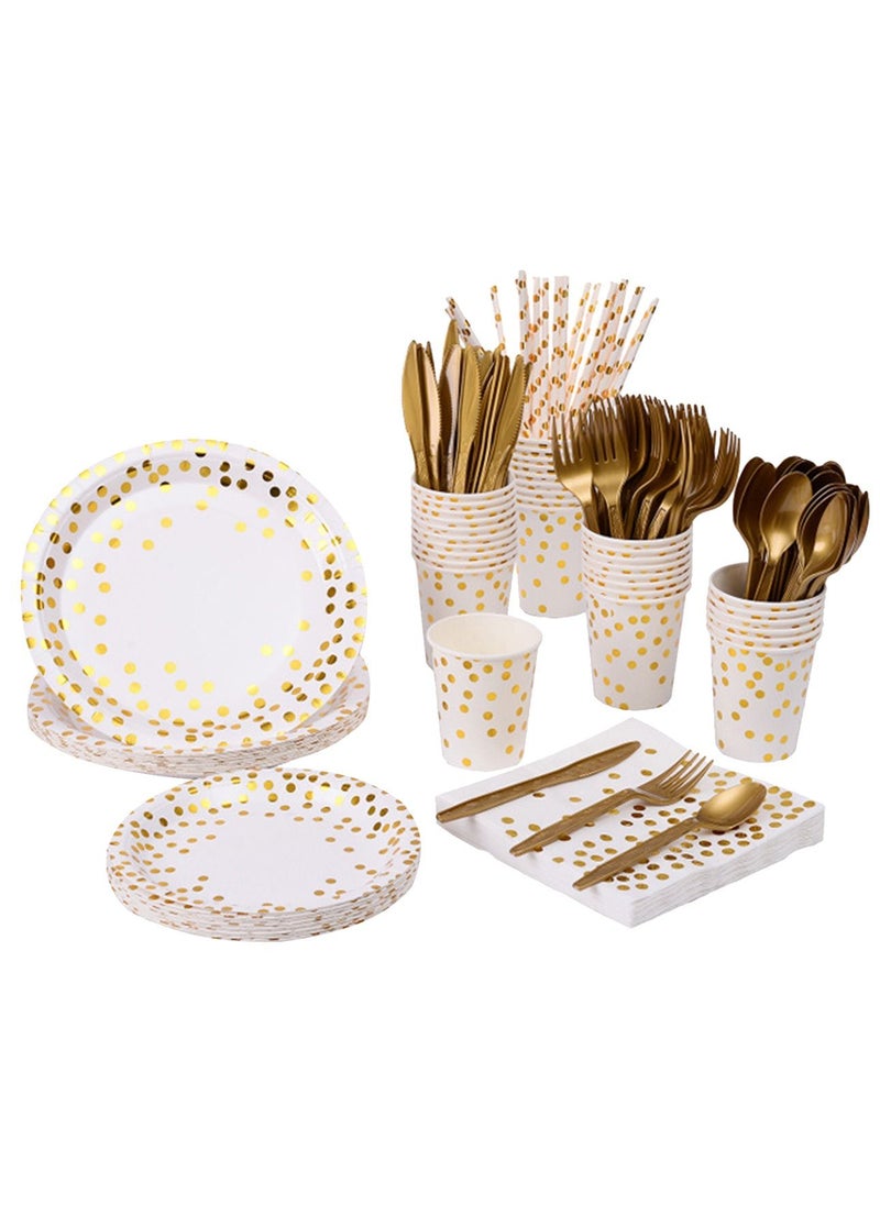 Generic - Disposable Tableware Set for 25 Guests Disposable Paper Birthday Dinnerware Plates - Image 1