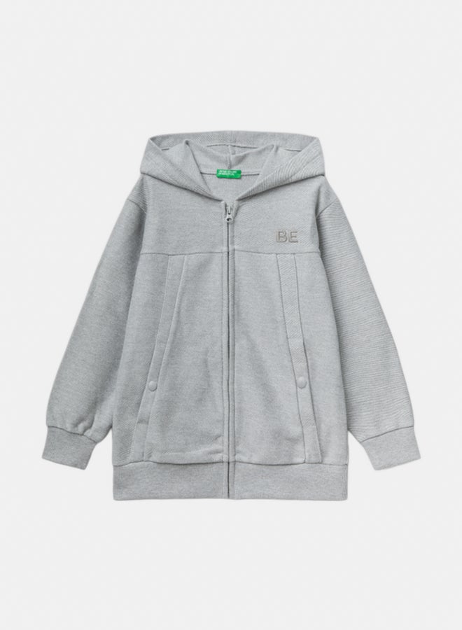 بينيتون سويتر أولاد بسحاب وتطريز - Image 1