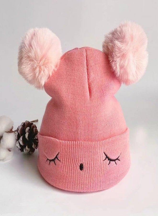 REFFER Baby Winter Cap; Winter Cap for Baby; Kids Cap; Baby Cap; Woolen Three Layers Warm Fabric for Baby boy (in, Age, 6 Months, 24 Months, 6 Month to 3 Years, Pink (Caps+Gloves)) - Image 4