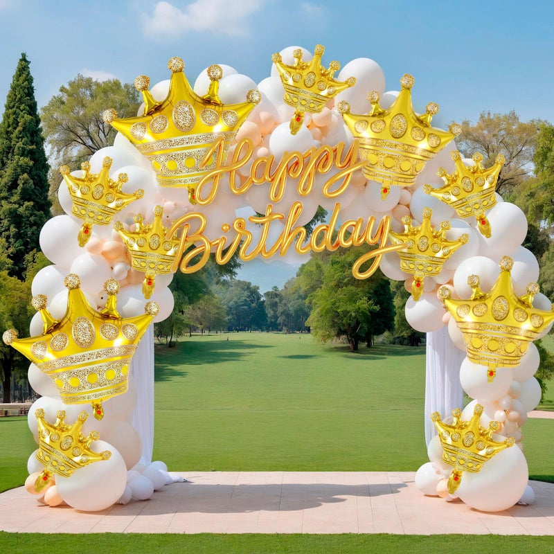 YOTHORN 16 Pcs Crown Balloons,Gold Crown Foil Balloons Crown Shape Balloons Gold Anniversary Balloons for Christmas Birthday Party Baby Shower Wedding Bridal Shower Princess Themed Party Supplies - Image 3