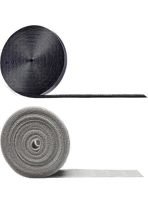 Reusable Cable Ties Roll Adjustable Length Precut Electric Wire Straps with Cord Wrap and Hook Loop for Cables Management Organizing Ropes ColorLeaf™