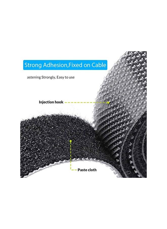 Reusable Cable Ties Roll Adjustable Length Precut Electric Wire Straps with Cord Wrap and Hook Loop for Cables Management Organizing Ropes ColorLeaf™
