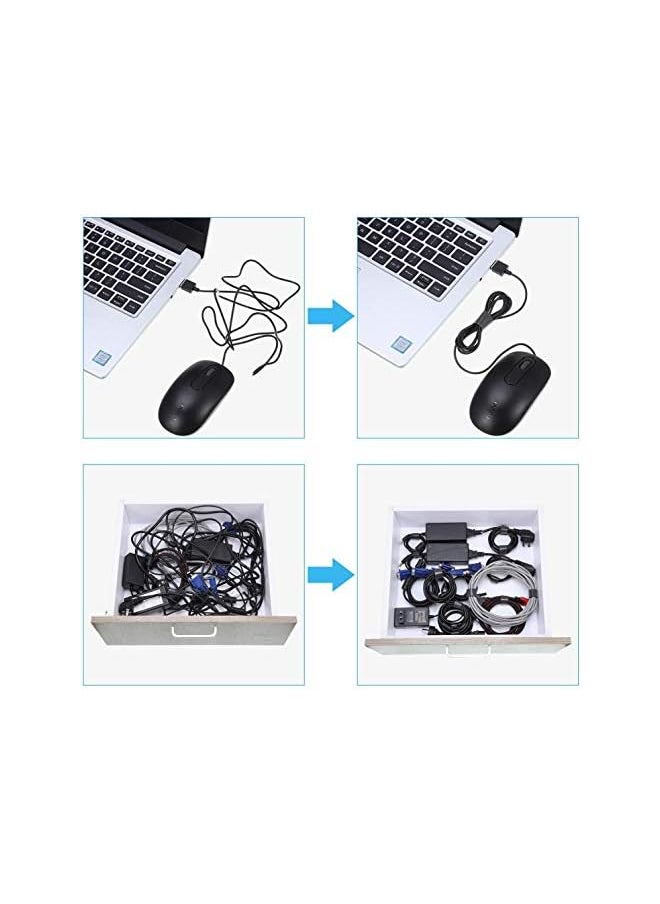 Reusable Cable Ties Roll Adjustable Length Precut Electric Wire Straps with Cord Wrap and Hook Loop for Cables Management Organizing Ropes ColorLeaf™