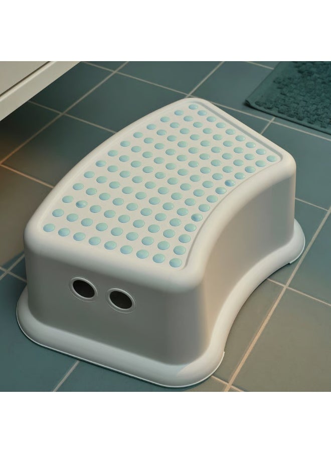 Generic Children’s Step Stool – White and Turquoise – Lightweight, Durable Kids Stool for Bathroom, Bedroom, and Playroom – Non-Slip Design  - Image 4