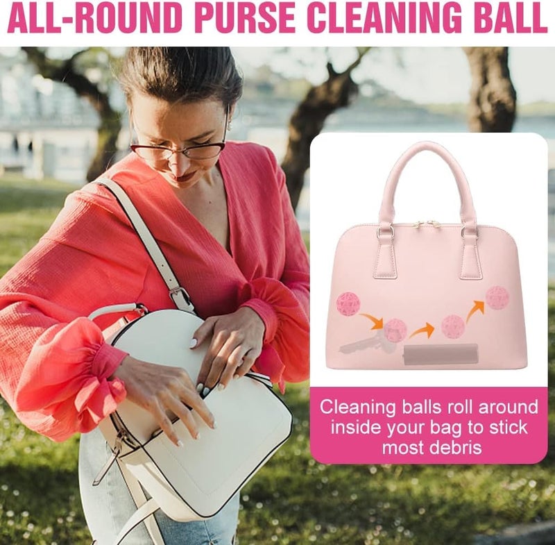 KICKZU KICKZU Bag Cleaning Ball Reusable Handbag Cleaner Ball Easy Portability Handbag Essentials Can Picking Up Dust Dirt Debris Sticky in Purses Laundry Balls for Washing Machine - Image 3