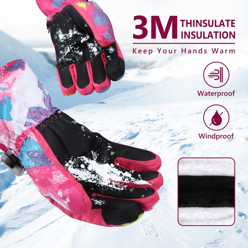 Odtmger Ski Gloves, Warmest Waterproof and Breathable Snow Gloves for Cold Weather, Fits Both Men & Women,for Parent Child Outdoor - Image 3
