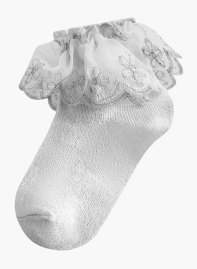 سيليست Pack of 2 Girls Socks with Embroidered Frill Ramadan Collection